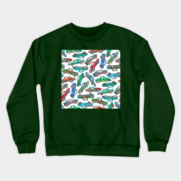 Toy Car Pile Up Crewneck Sweatshirt by micklyn